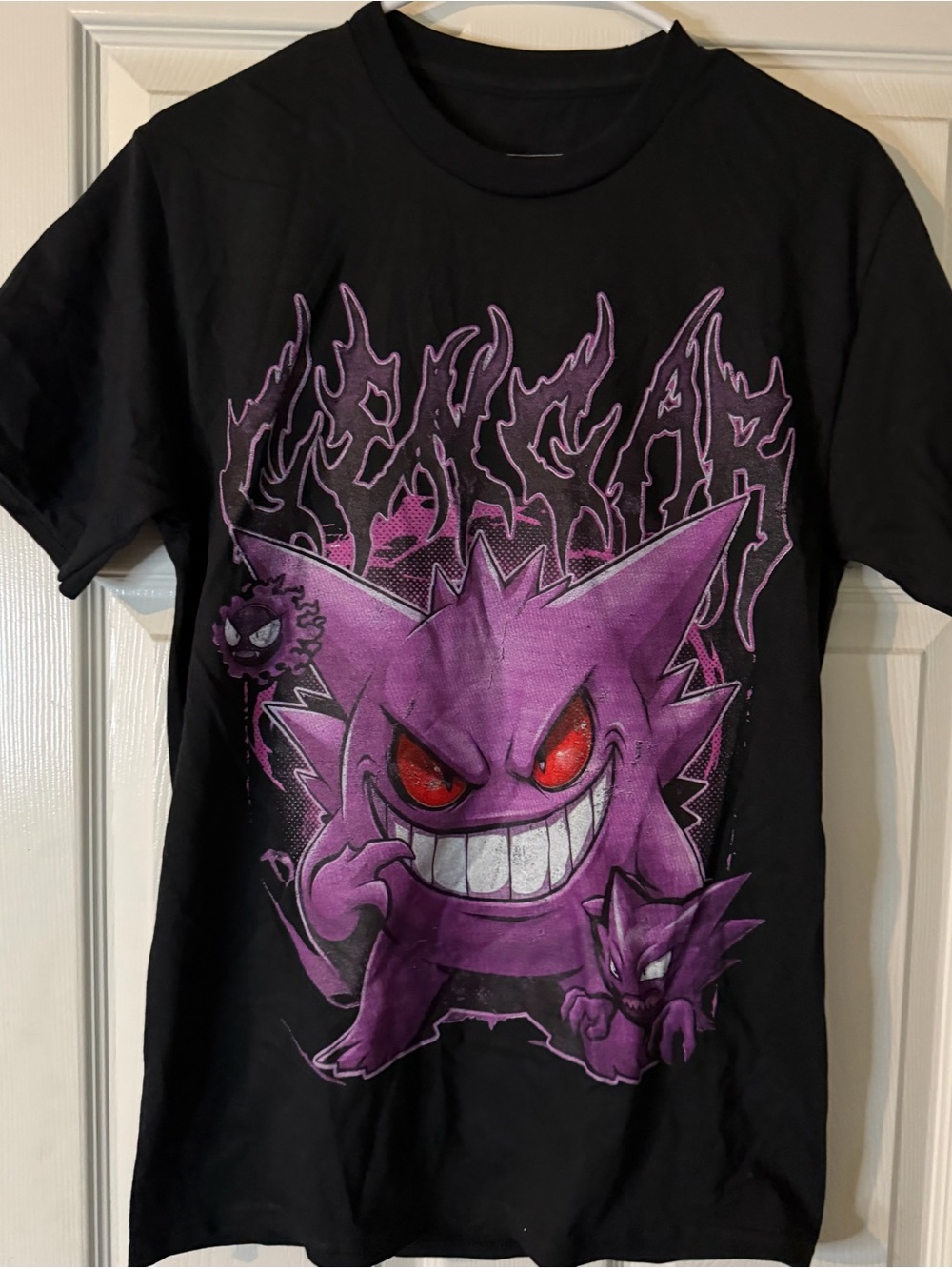 Pokeman Gengar Graphic Tee - Black & Purple Shirt